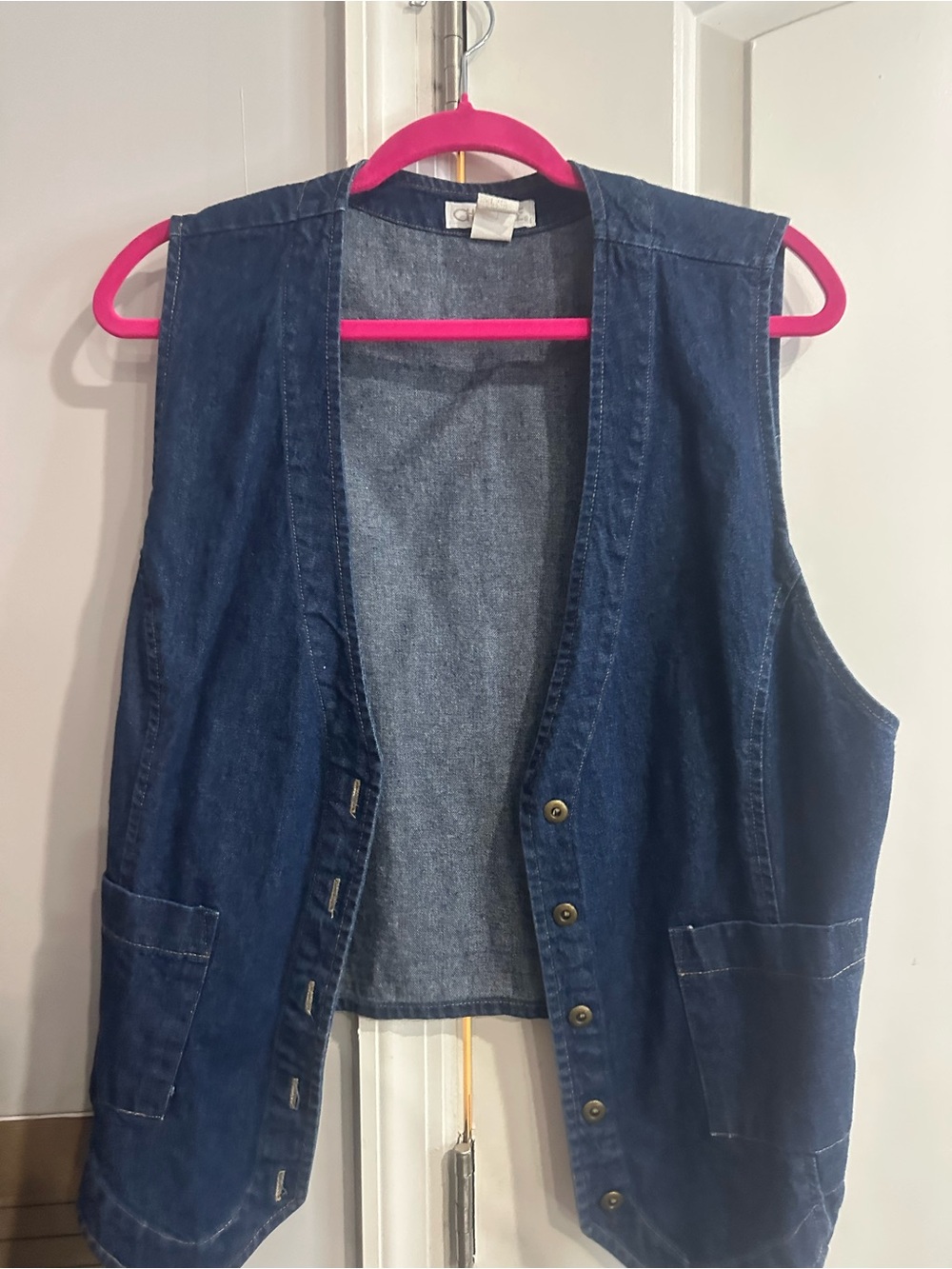 Cherokee Dark Blue Denim Vest with Patch Pockets